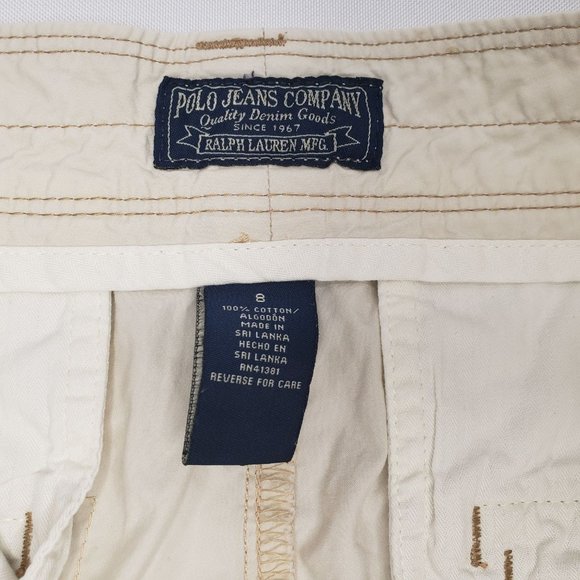 Ralph Lauren Polo Cargo Shorts White Size 8 - Picture 3 of 4